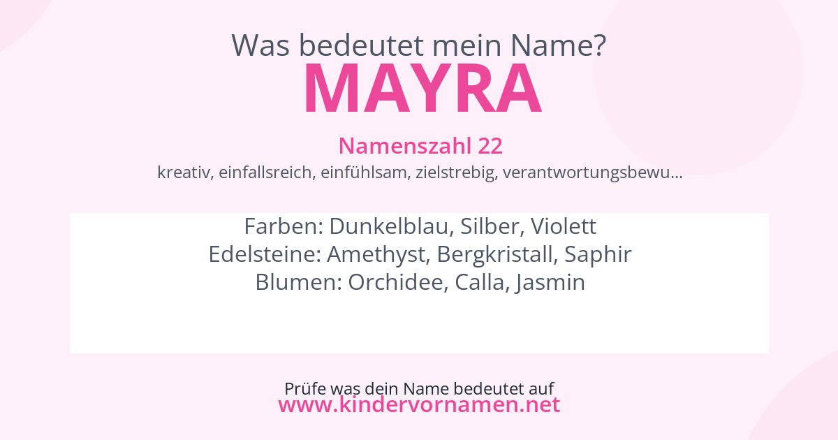 Was bedeutet der Name Mayra?