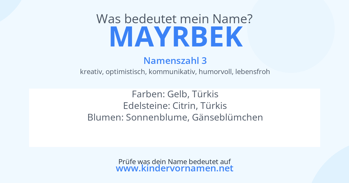 Was bedeutet der Name Mayrbek?