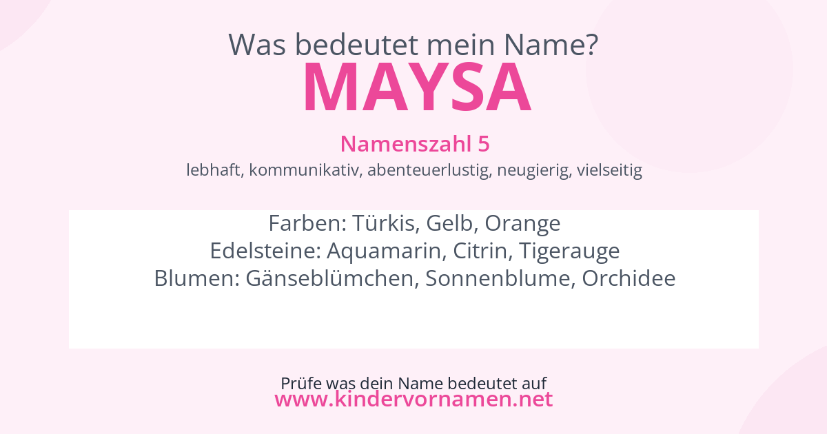 Was bedeutet der Name Maysa?