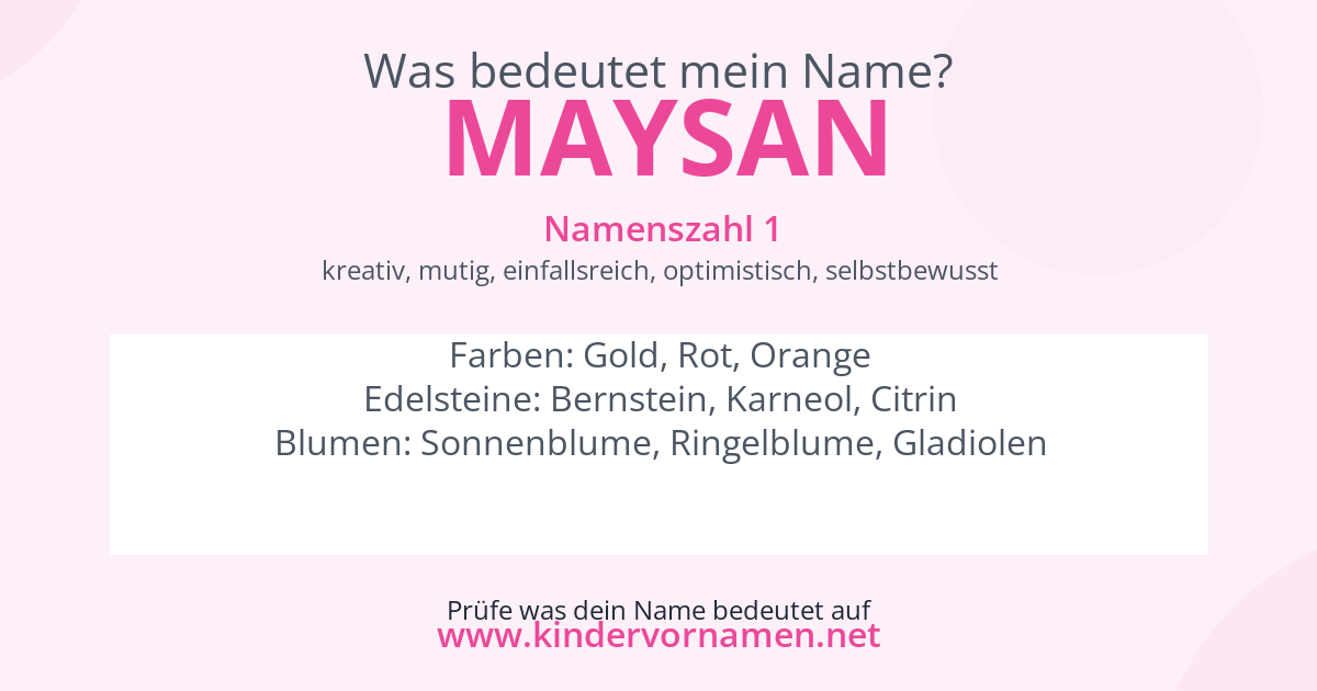 Was bedeutet der Name Maysan?