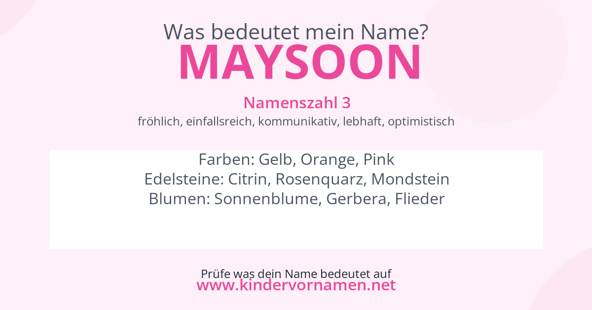 Was bedeutet der Name Maysoon?