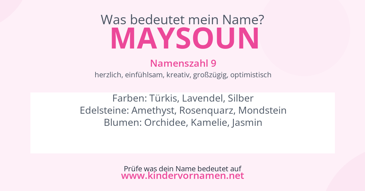 Was bedeutet der Name Maysoun?