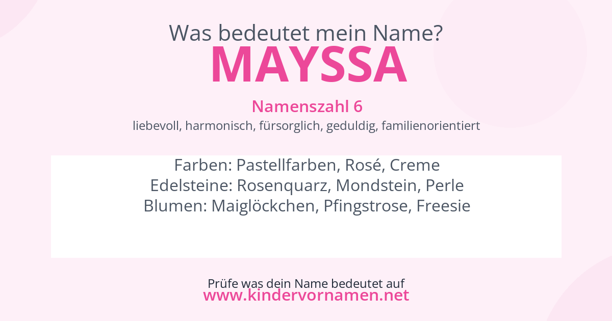 Was bedeutet der Name Mayssa?