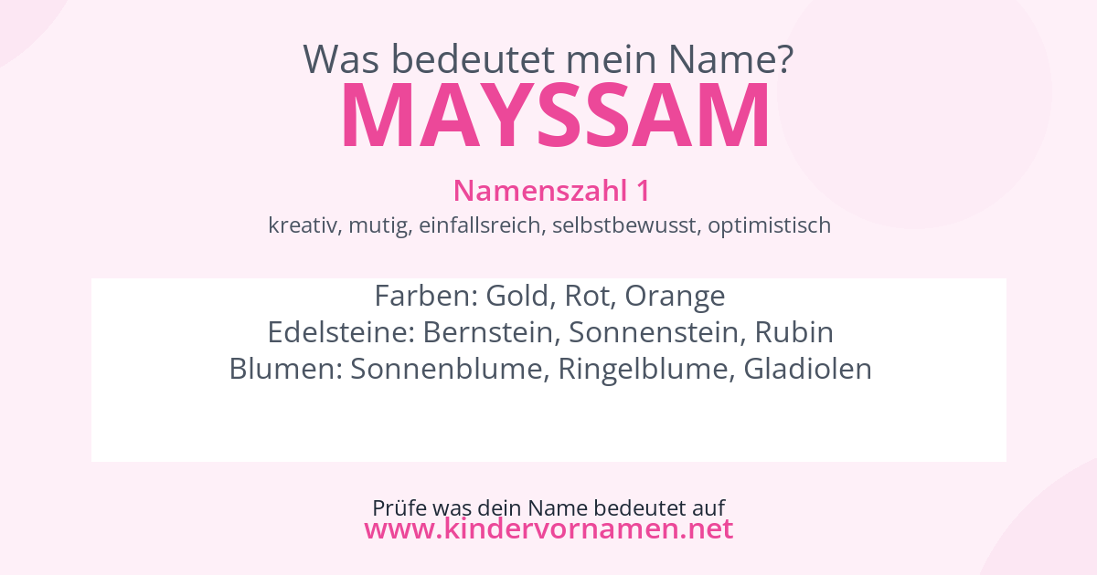 Was bedeutet der Name Mayssam?