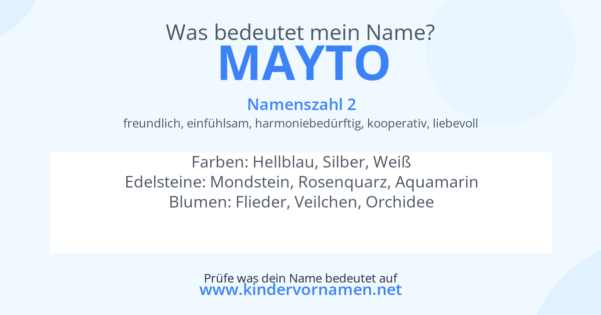 Was bedeutet der Name Mayto?