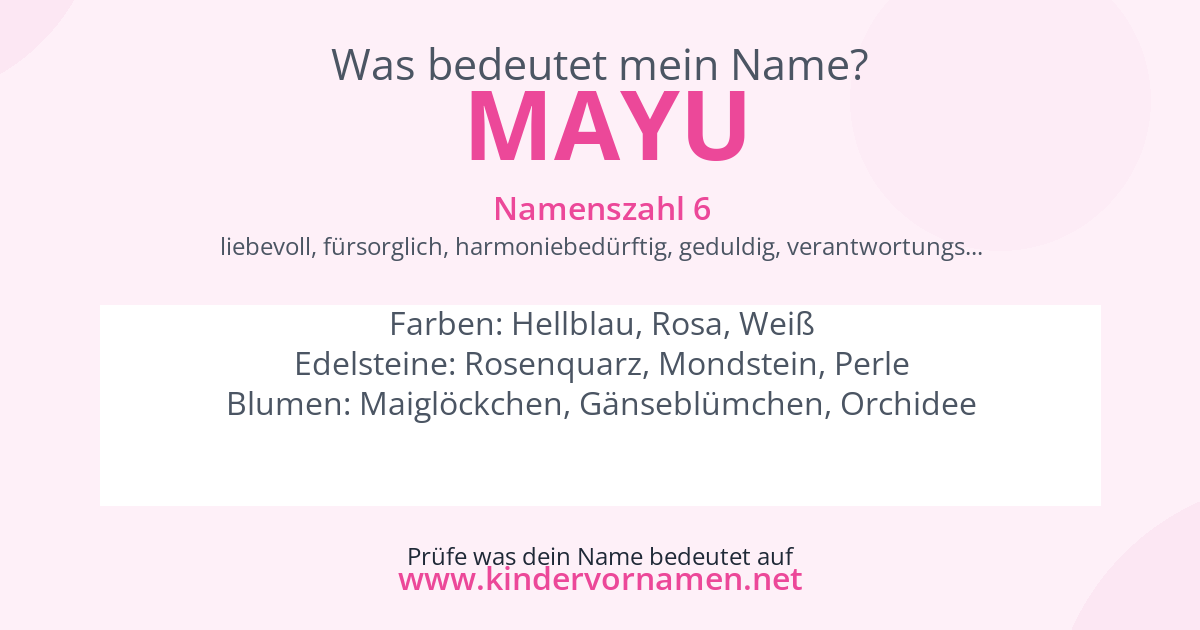 Was bedeutet der Name Mayu?