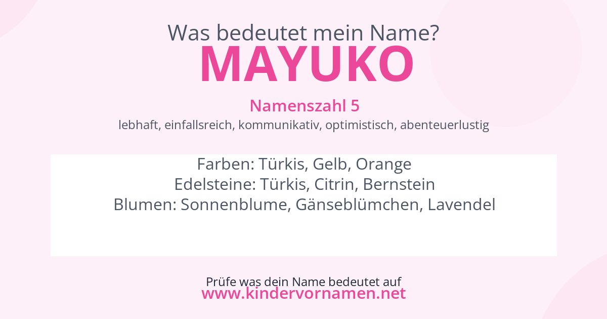 Was bedeutet der Name Mayuko?