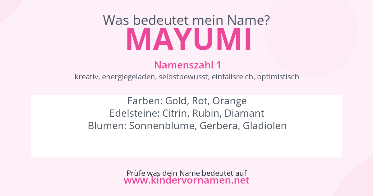Was bedeutet der Name Mayumi?