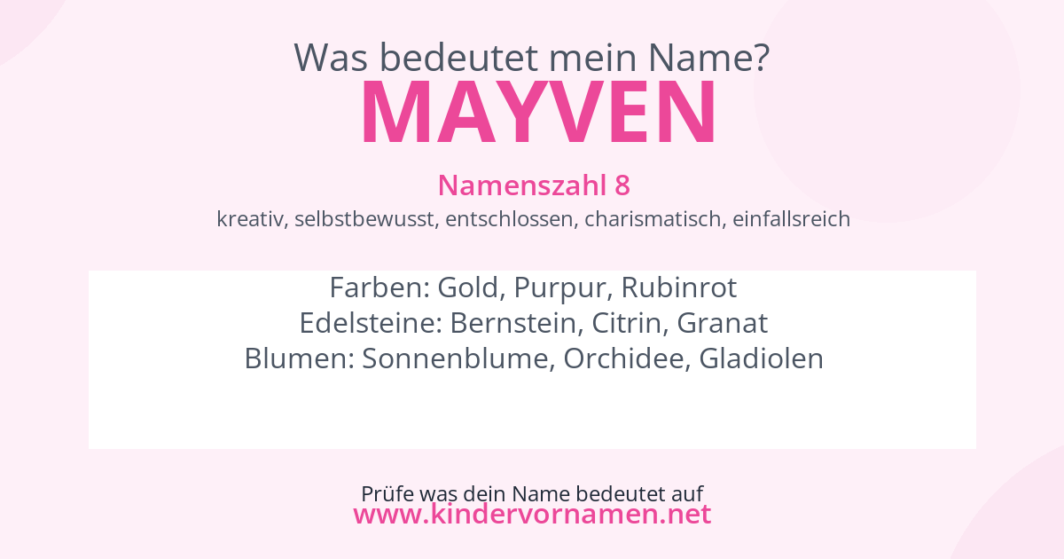 Was bedeutet der Name Mayven?
