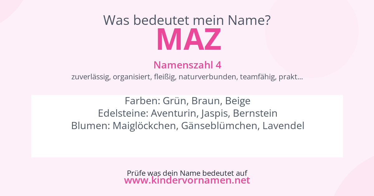 Was bedeutet der Name Maz?