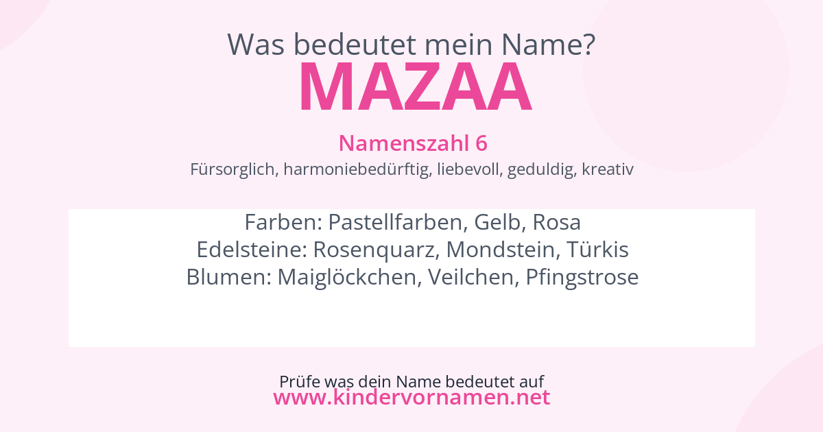 Was bedeutet der Name Mazaa?