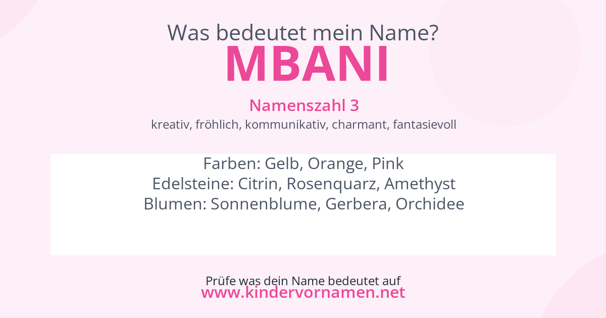 Was bedeutet der Name Mbani?
