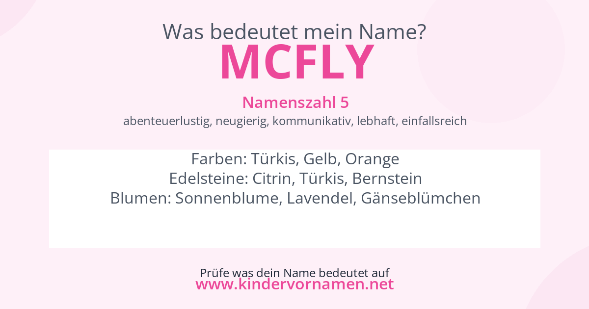 Was bedeutet der Name McFly?