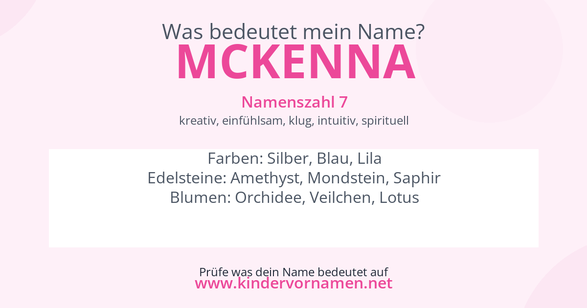 Was bedeutet der Name Mckenna?