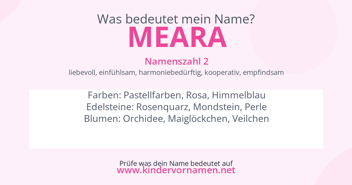 Was bedeutet der Name Meara?