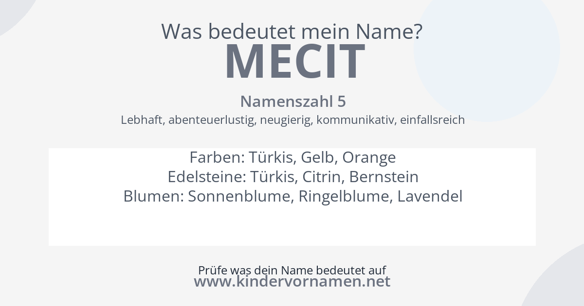 Was bedeutet der Name Mecit?