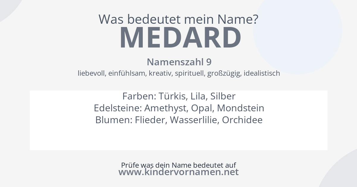 Was bedeutet der Name Medard?