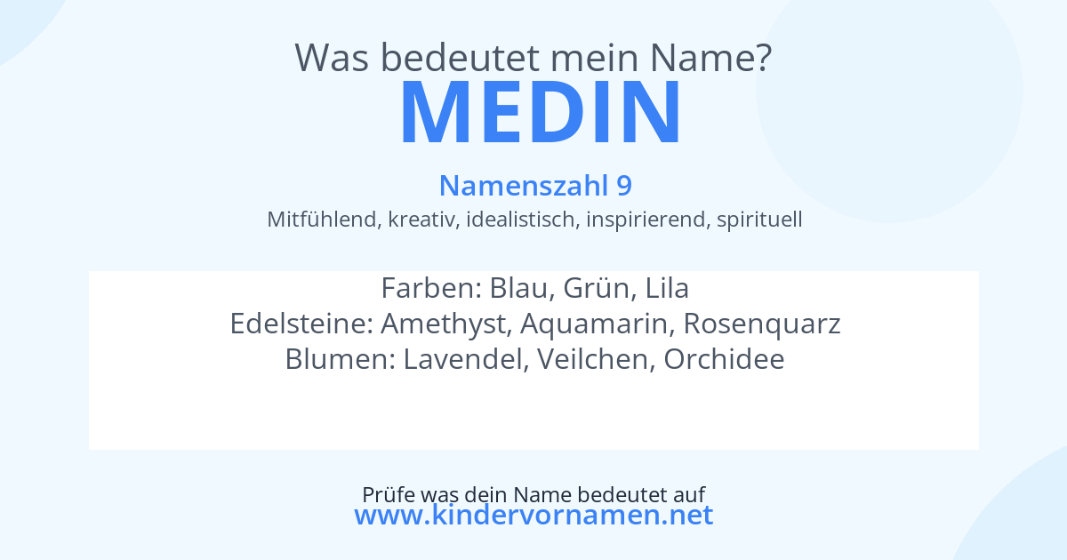 Was bedeutet der Name Medin?