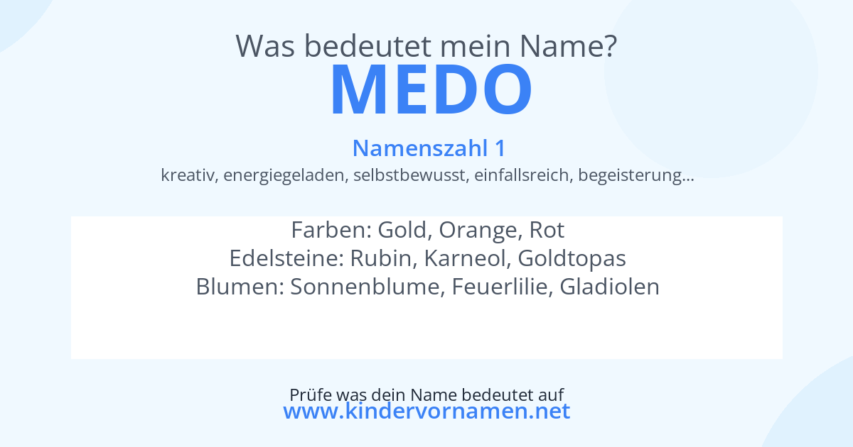 Was bedeutet der Name Medo?