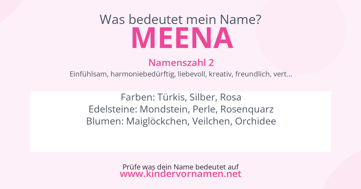 Was bedeutet der Name Meena?