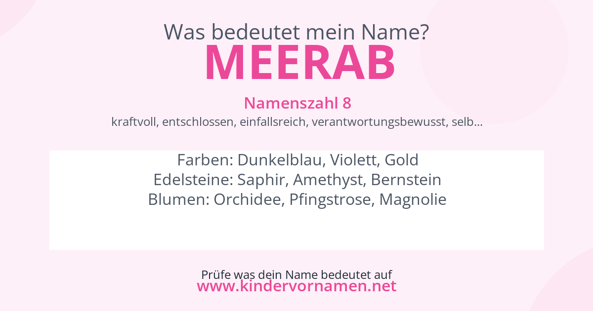 Was bedeutet der Name Meerab?