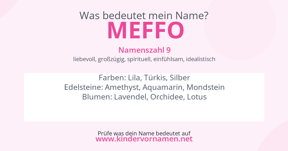 Was bedeutet der Name Meffo?