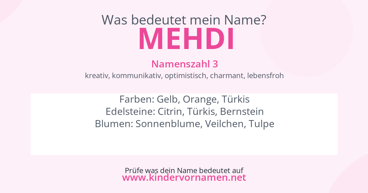 Was bedeutet der Name Mehdi?