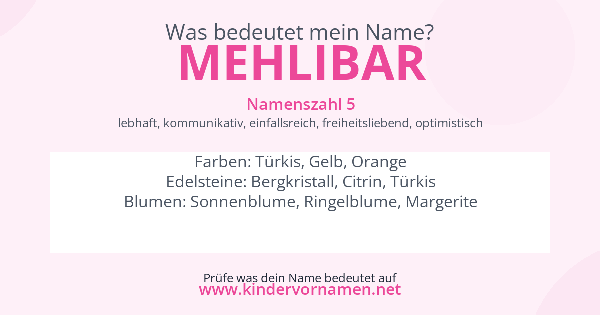 Was bedeutet der Name Mehlibar?