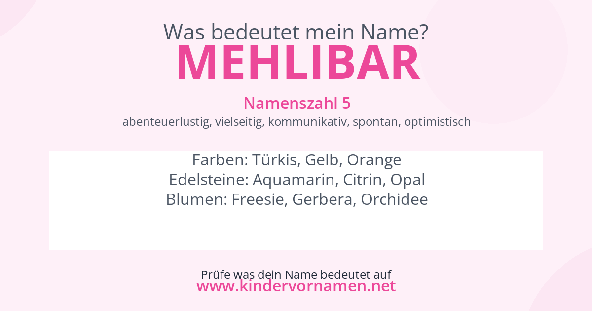 Was bedeutet der Name Mehlibar?