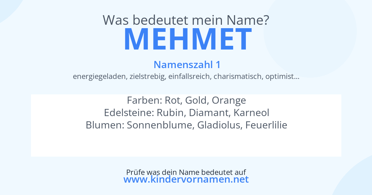 Was bedeutet der Name Mehmet?