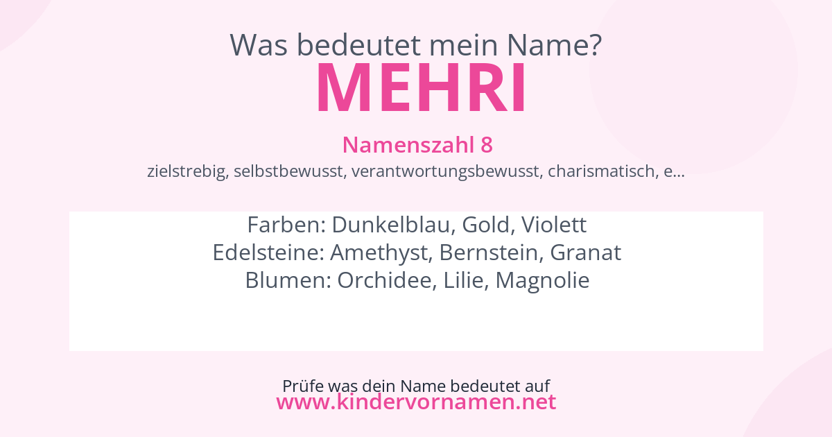 Was bedeutet der Name Mehri?