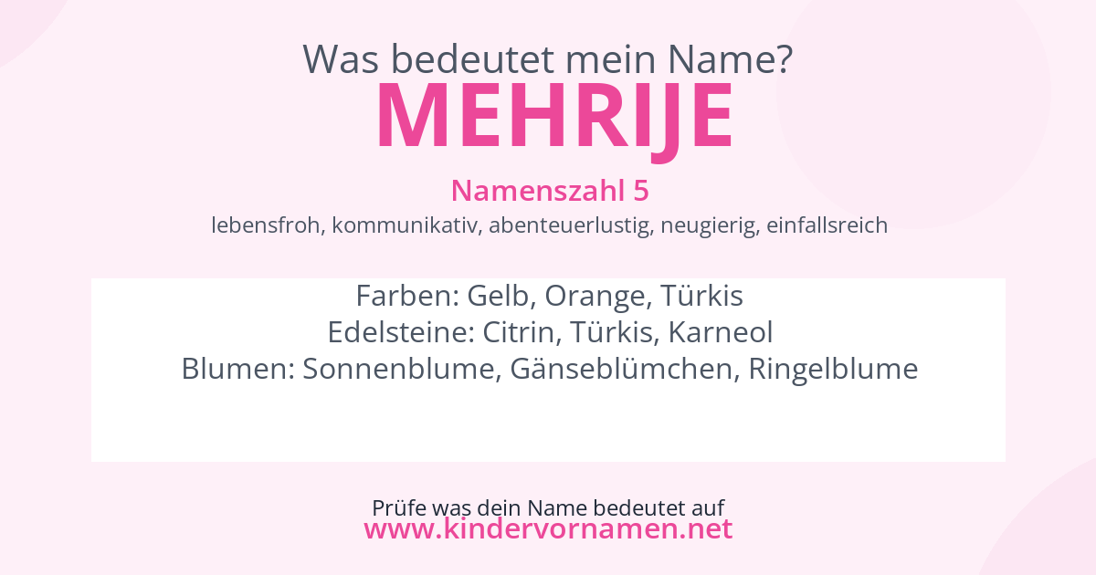 Was bedeutet der Name Mehrije?