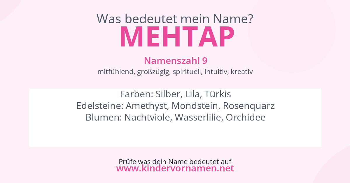 Was bedeutet der Name Mehtap?