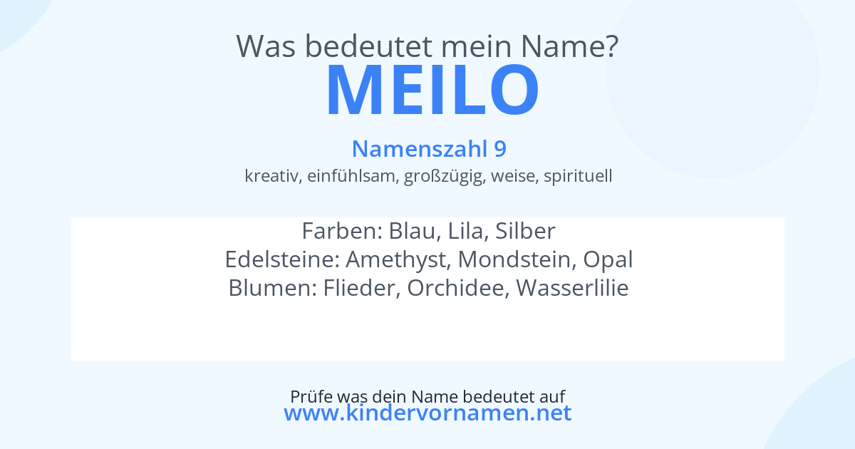 Was bedeutet der Name Meilo?