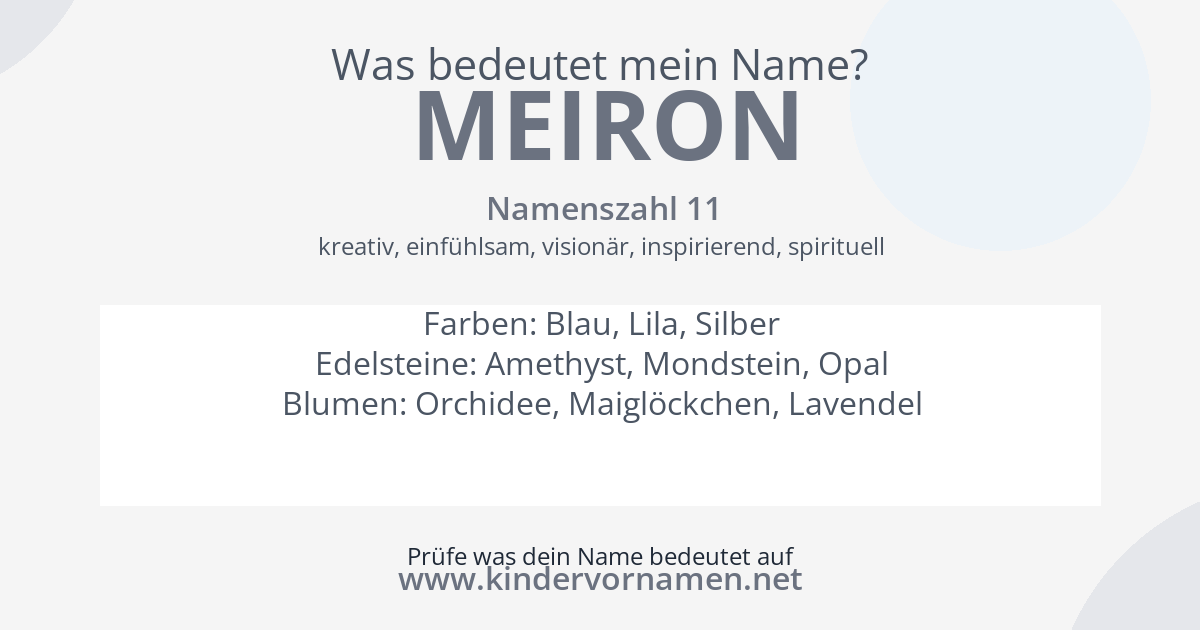 Was bedeutet der Name Meiron?