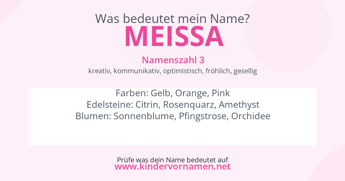 Was bedeutet der Name Meissa?