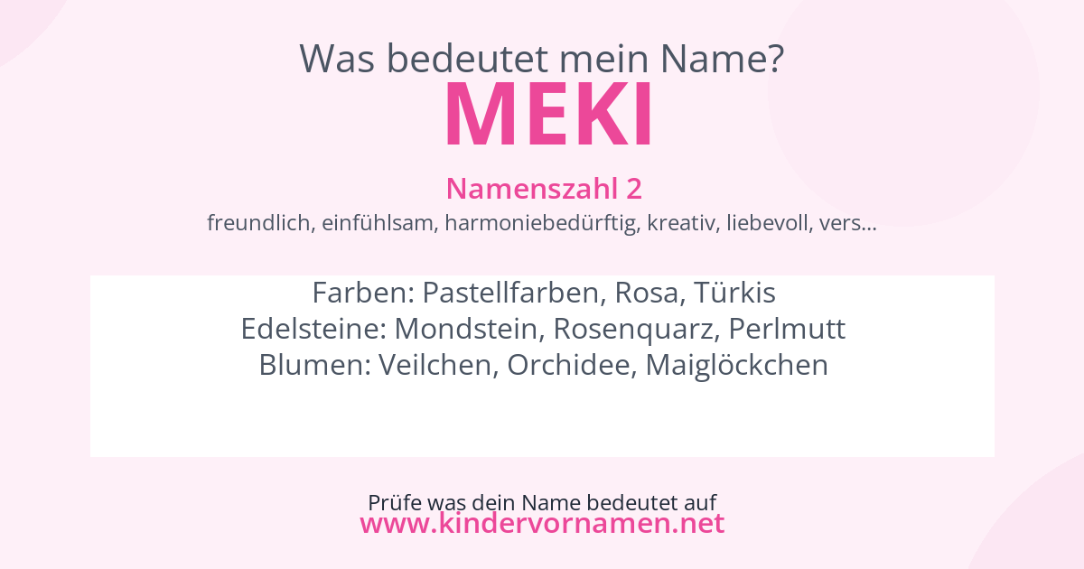 Was bedeutet der Name Meki?
