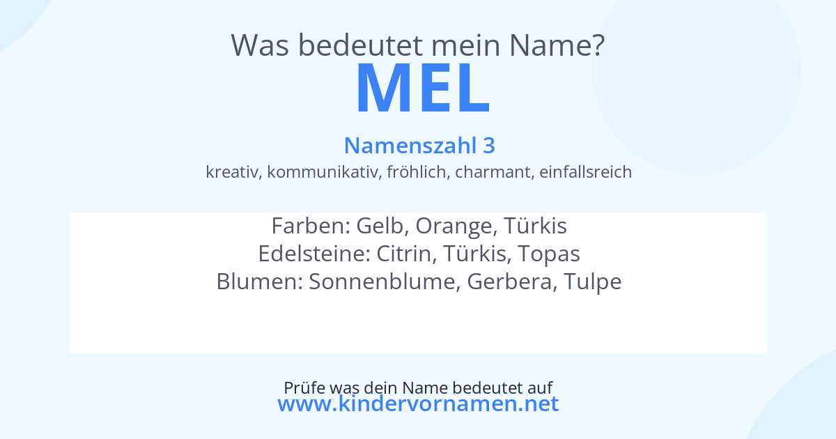 Was bedeutet der Name Mel?