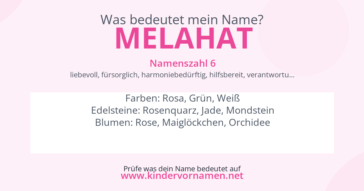 Was bedeutet der Name Melahat?