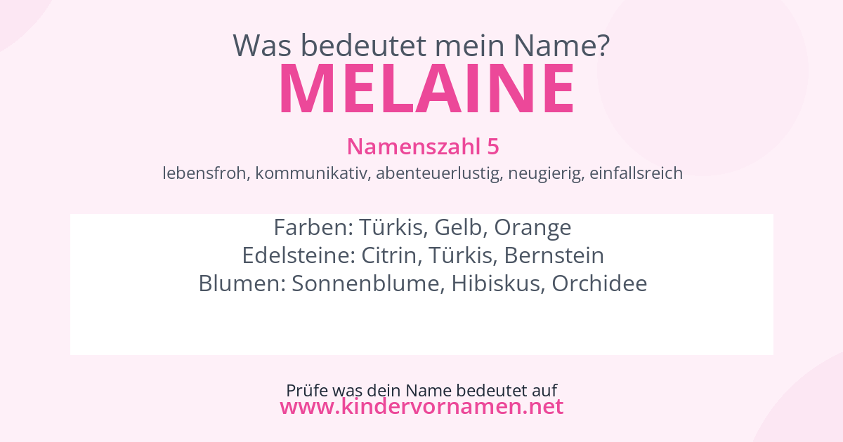 Was bedeutet der Name Melaine?