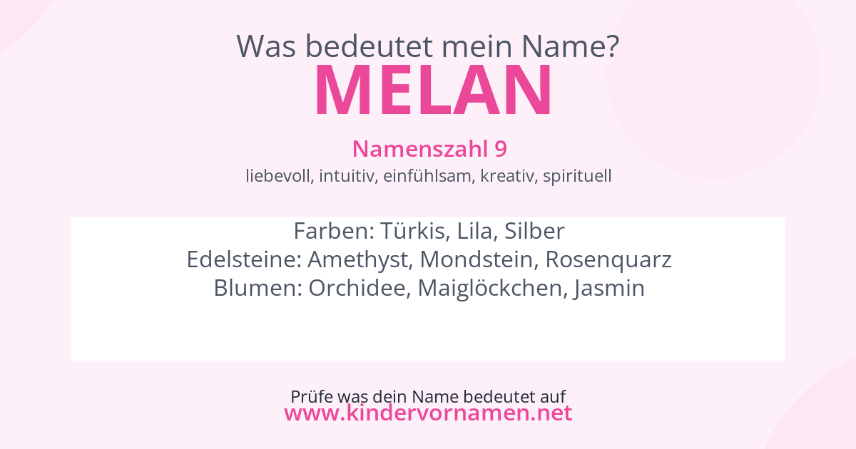 Was bedeutet der Name Melan?