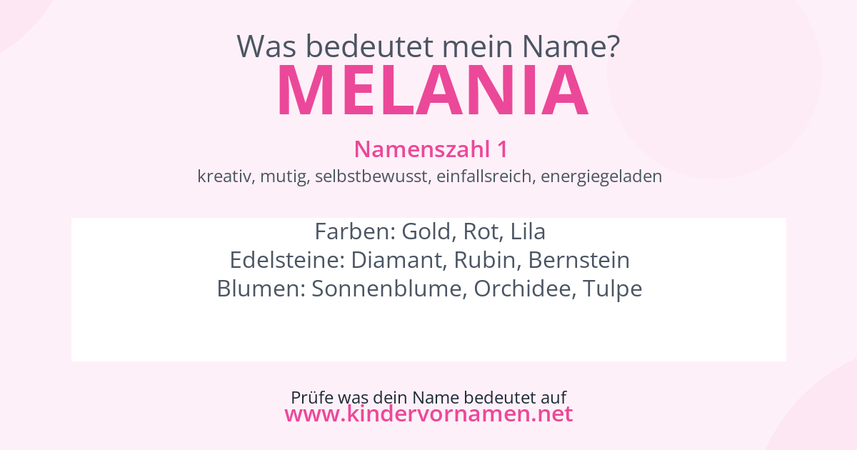 Was bedeutet der Name Melania?