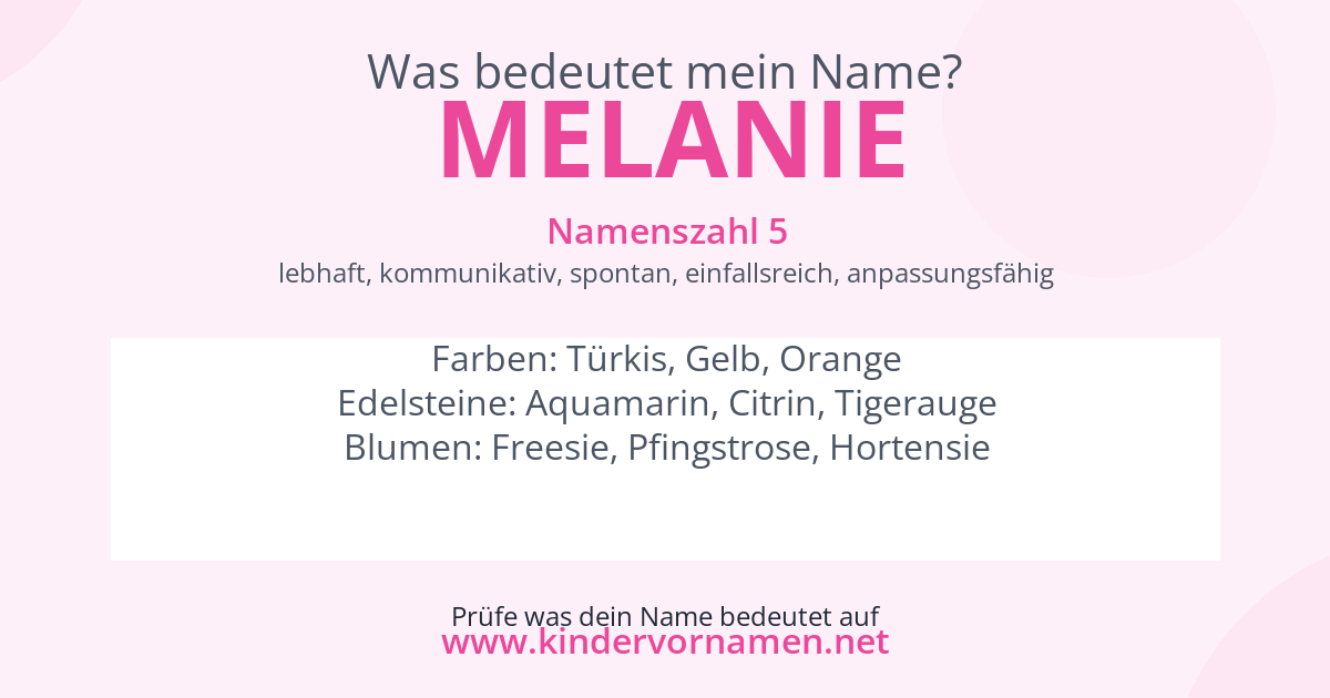 Was bedeutet der Name Melanie?