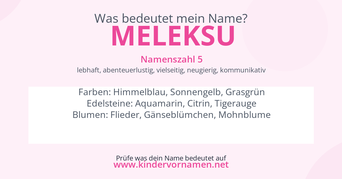 Was bedeutet der Name Meleksu?