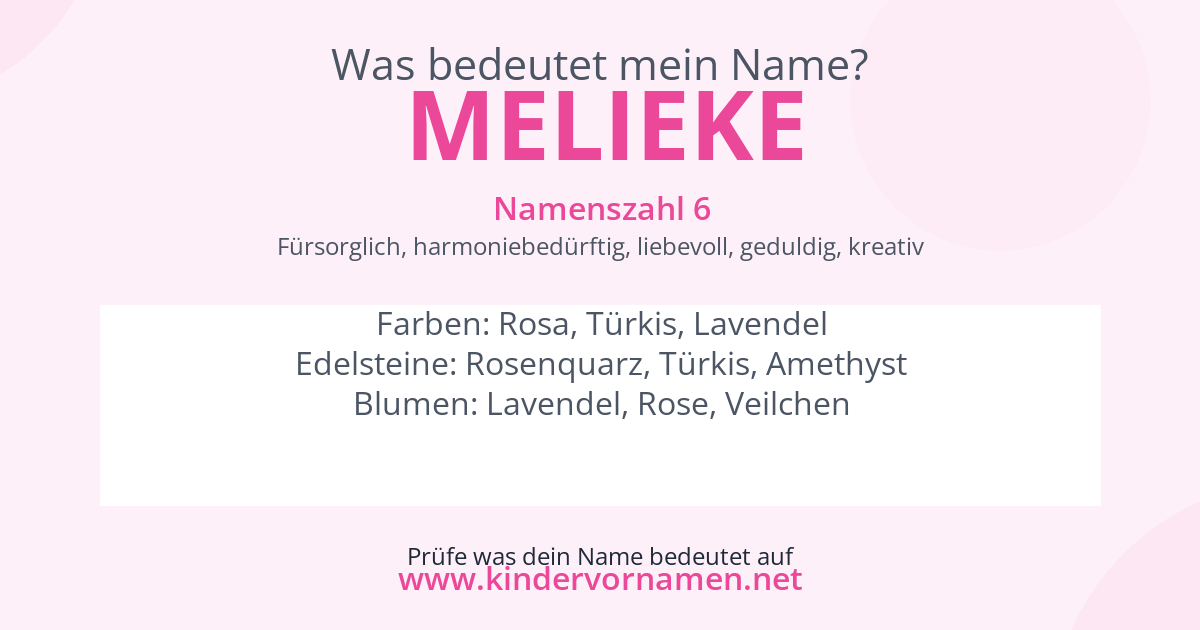 Was bedeutet der Name Melieke?