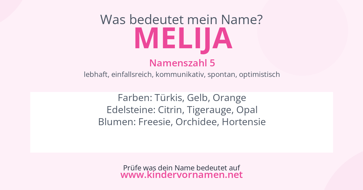 Was bedeutet der Name Melija?
