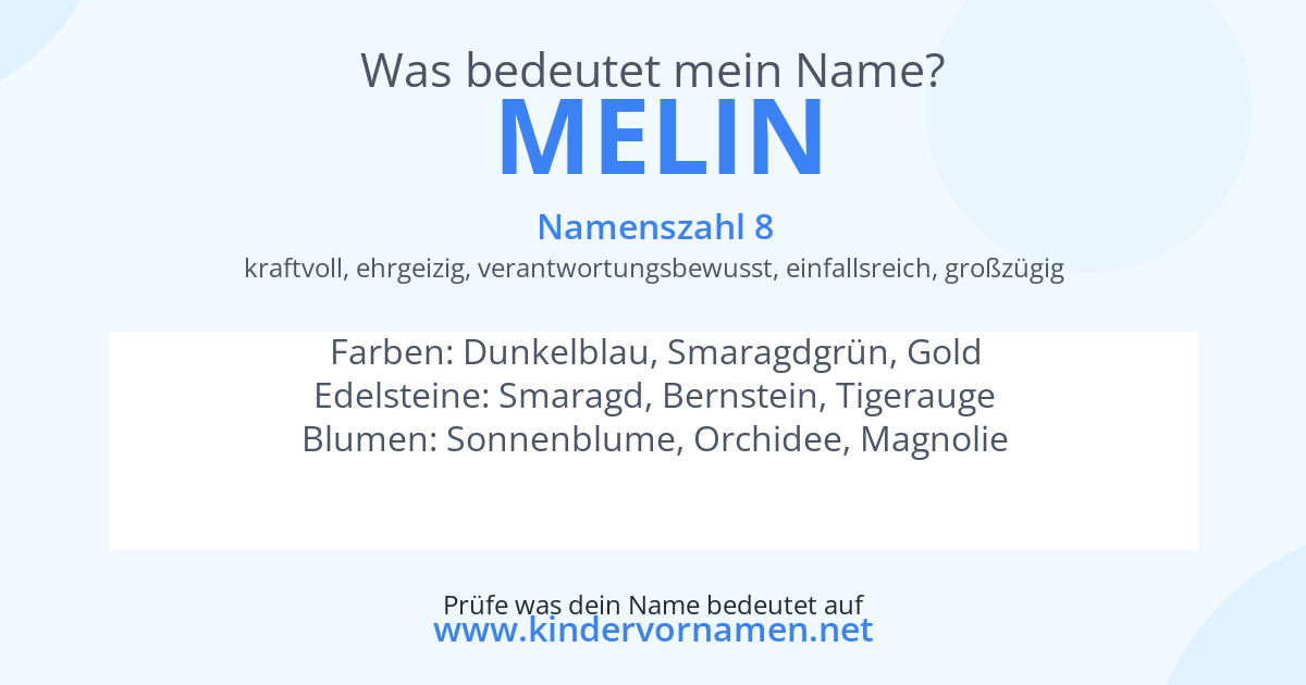 Was bedeutet der Name Melin?