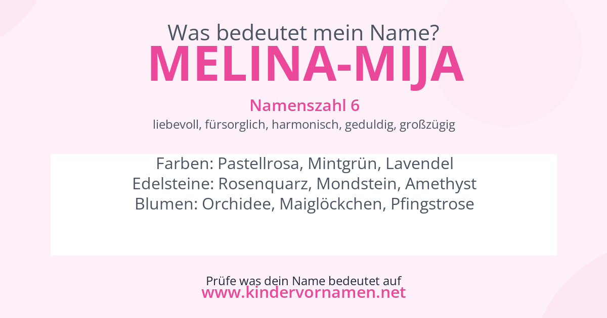Was bedeutet der Name Melina-Mija?
