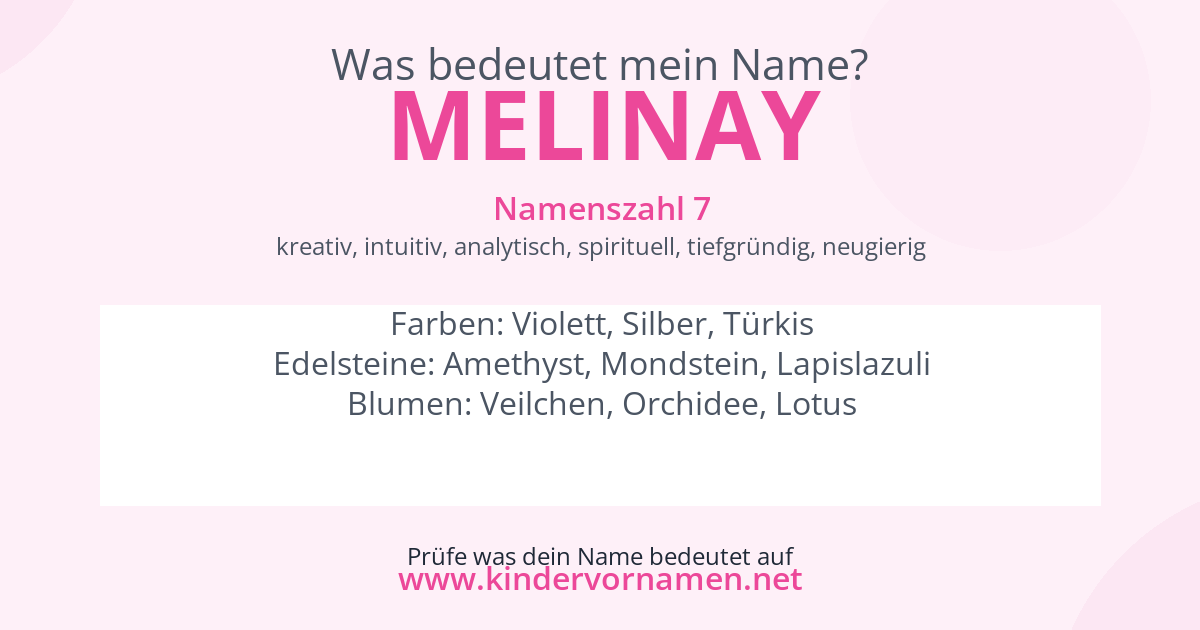 Was bedeutet der Name Melinay?