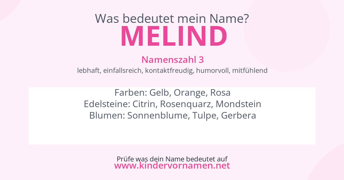 Was bedeutet der Name Melind?